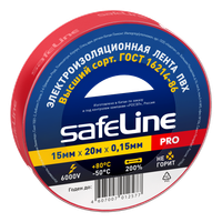 Изолента ПВХ красная 15мм 20м Safeline (SafeLine) 9362