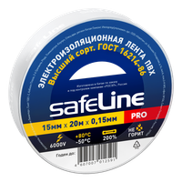 Изолента ПВХ белая 15мм 20м Safeline (SafeLine) 9363