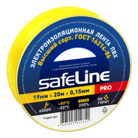 Изолента ПВХ желтая 19мм 20м (SafeLine) 9367