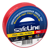 Изолента ПВХ красная 19мм 20м Safeline (SafeLine) 9368