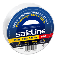 Изолента ПВХ белая 19мм 20м (SafeLine) 9369