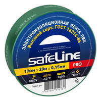 Изолента ПВХ зеленая 19мм 20м Safeline (SafeLine) 9370