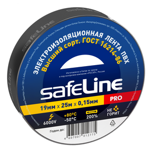Изолента Safeline 19/25 черный (SafeLine) 9372
