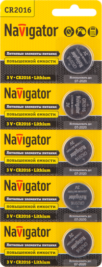 Батарейка NBT-CR2016-BP5 (Navigator Group) 94763