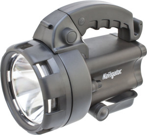 Фонарь светодиодный NPT-SP09-ACCU 1LED 3Вт+4LED аккумуляторный прожектор пластик (Navigator Group) 94963