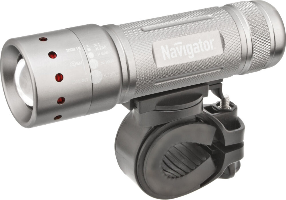 Фонарь светодиодный NPT-B01-3AAA 1LED 5Вт велосипедный металл+пластик (Navigator Group) 94964