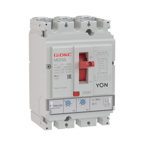 Выключатель автоматический в литом корпусе YON MD250N-TM063 3P 63А 40kA Ir 0.7...1xIn (DKC)