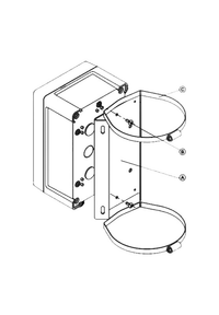 Кронштейн крепления видеокамер ТВК, термокожухов ТГБ и коробок монтажных КМ-1, КМ-2, КМ-3 на квадратные и круглые опоры ?, ? 115 ? 135 мм (Тахион) КС-1