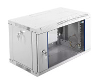 Шкаф телекоммуникационный настенный разборный 6U (600х350) дверь стекло (ЦМО) ШРН-Э-6.350