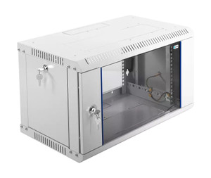 Шкаф телекоммуникационный настенный разборный 6U (600х350) дверь стекло (ЦМО) ШРН-Э-6.350