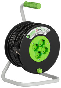 Удлинитель силовой на катушке пластик 4 розетки с заземлением 50 м ПВС 3x1.5мм2 GREEN LINE KAT-3x1.5-50m (ЭРА) Б0065107
