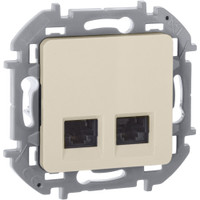 Розетка компьютерная двойная RJ45 категория 6 UTP слоновая кость INSPIRIA (IEK) 673841