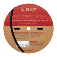 Трубка термоусаживаемая ТУТ нг 10/5 черная рулон PROxima (EKF) tut-10-b