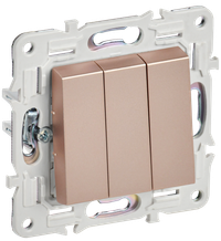 SKANDY Выключатель 3-клавишный 10А SK-V11Sa песочный IEK (IEK) SK-V30-0-10-K98