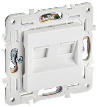 SKANDY Розетка компьютерная двойная RJ45 кат.6 SK-K04W арктический белый IEK (IEK) SK-K20-2-K01