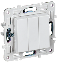 SKANDY Выключатель 3-клавишный 10А SK-V11W арктический белый IEK (IEK) SK-V30-0-10-K01
