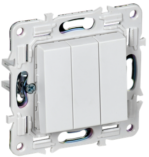 SKANDY Выключатель 3-клавишный 10А SK-V11W арктический белый IEK (IEK) SK-V30-0-10-K01