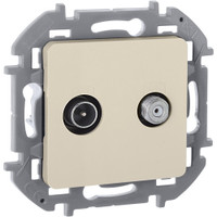 Розетка двойная TV+SAT тип звезда двухкабельная слоновая кость INSPIRIA (IEK) 673881