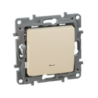 Выключатель 1-клавишный с подсветкой/индикацией 10А безвинтовое крепление слоновая кость ETIKA (IEK) 672303