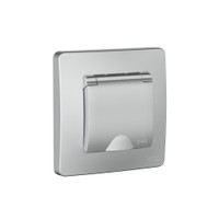 BLANCA С/У IP44 РОЗЕТКА с заземл. со шторк., с крышкой, 16А, 250В, АЛЮМИНИЙ (Systeme Electric) BLNRS441113