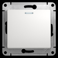 Выключатель одноклавишный, с подсветкой, в рамку, схема 1а, белый (Systeme Electric) GSL000113