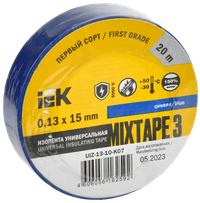 Изолента ПВХ синяя 15мм 20м (IEK) UIZ-13-10-K07