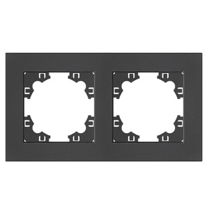 Рамка двухместная горизонтальная Афина графит (еврослот) (UNIVersal) A0044-Gr