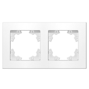 Рамка двухместная горизонтальная Афина белая (еврослот) (UNIVersal) A0044