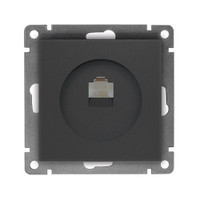 Розетка компьютерная одноместная UNIVersal серия Афина с/у, 1А, RJ45, графит (еврослот), механизм (UNIVersal) A0051-Gr
