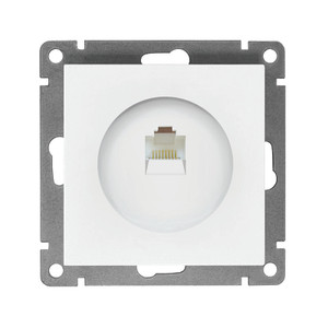 Розетка компьютерная одноместная UNIVersal серия Афина, с/у, 1А, RJ45, белая (еврослот), механизм (UNIVersal) A0051