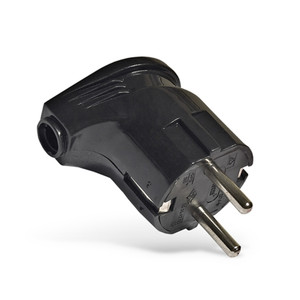 Вилка угловая с заземлением черная 16 А 250 В (UNIVersal) А0105