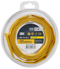 Трубка термоусадочная ТТУ нг-LS 8/4 желтая (2м/упак) IEK (IEK) UDR12-008-004-002-K05-T