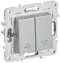 SKANDY Выключатель жалюзи 10А SK-V12S серебряный IEK (IEK) SK-V15-0-10-K23