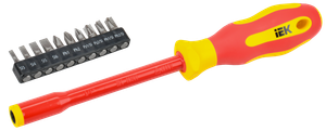 Отвертка диэлектрическая с набором бит Т2 11шт ARMA2L 5 (IEK) A2L5-SC30-T2-N1-11