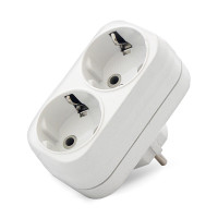 Тройник на 2 гнезда с заземлением 16А (UNIVersal) А302