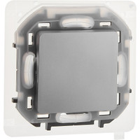 Выключатель 1-клавишный проходной 10АХ IP44 безвинтовое крепление алюминий INSPIRIA (IEK) 673672