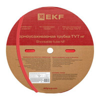 Трубка термоусаживаемая ТУТ нг 10/5 красная рулон PROxima (EKF) tut-10-r