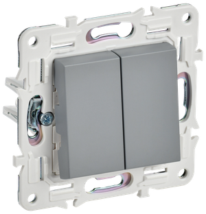 SKANDY Выключатель 2-клавишный проходной 10А SK-V05Gr серый IEK (IEK) SK-V22-0-10-K03