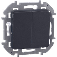 Выключатель 2-клавишный 10АХ безвинтовое крепление антрацит INSPIRIA (IEK) 673623