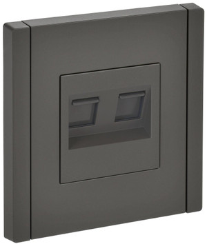 FORTE&PIANO Розетка компьютерная двойная RJ45 кат.5E FP333 серый IEK (IEK) FP-K20-1-K03