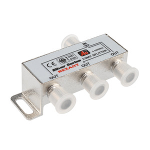Делитель ТВ х 3 + 4шт. F BOX 5-1000 МГц Silver, (REXANT) 05-6102
