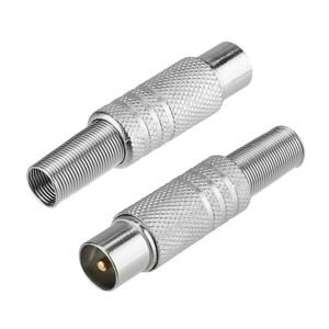 Разъем антенный на кабель, штекер-TV никель с пружиной, (REXANT) 06-0016-A