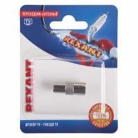 Переходник антенный, штекер TV - гнездо TV, REXANT (REXANT) 06-0030-A
