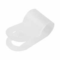 Скоба кабельная под винт 5мм, белая, 50 шт (REXANT) 07-4405