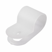 Кабельная скоба под винт REXANT 9 мм, белая,      упаковка 50 шт. (REXANT) 07-4409