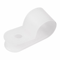 Скоба кабельная под винт 12 мм, белая (50 шт/уп) (REXANT) 07-4412