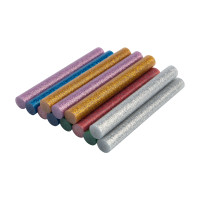 Стержни клеевые диаметр 11 мм, 100 мм, цветные с блестками (упак - 12 шт.) (REXANT) 09-1235