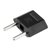 Адаптер сетевой переходник с Евро А/F на тонкую вилку С1 плоский Тефаль 6 А без заземления черный 1 уп – 1 шт (ProConnect) 11-1042-9
