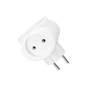 Тройник электрический 220 В 6А без заземления белый (REXANT) 11-1064