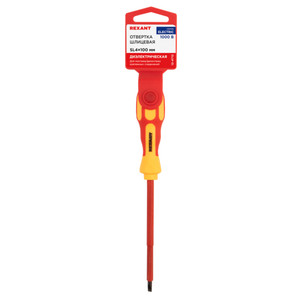 Отвертка шлицевая диэлектрическая SL4x100 мм (REXANT) 12-4712